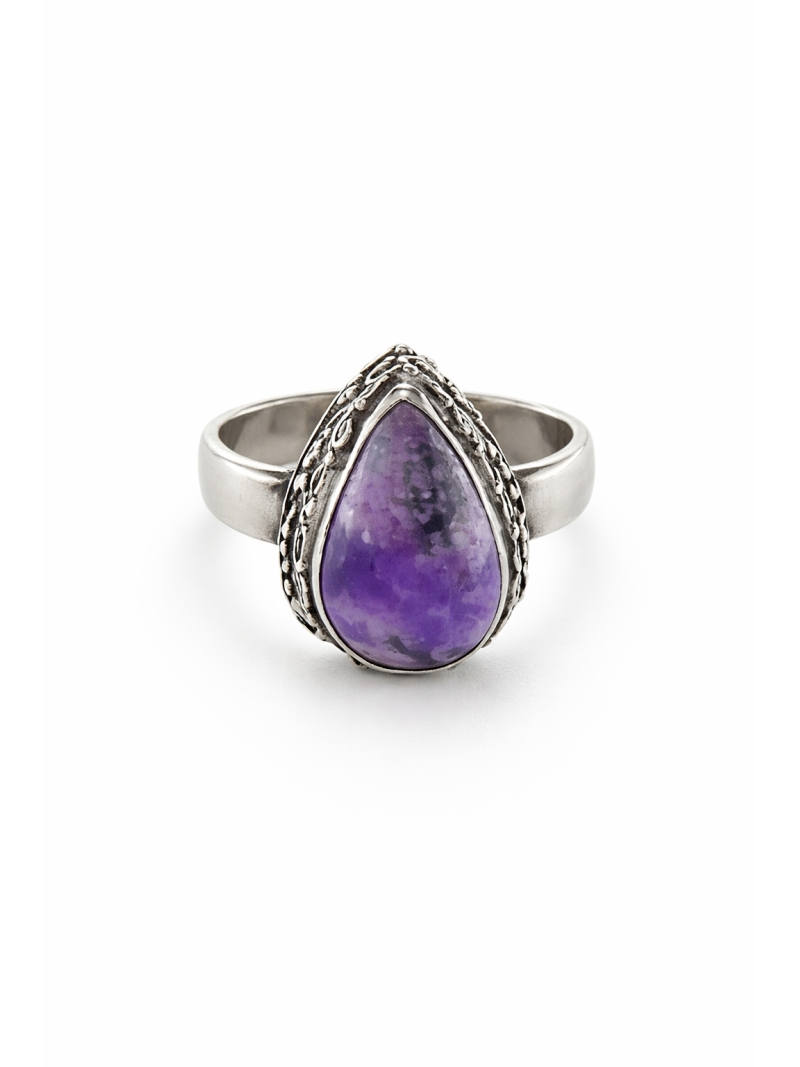 Acquista ora anello goccia viola con venature su elefantebianco.jewelry