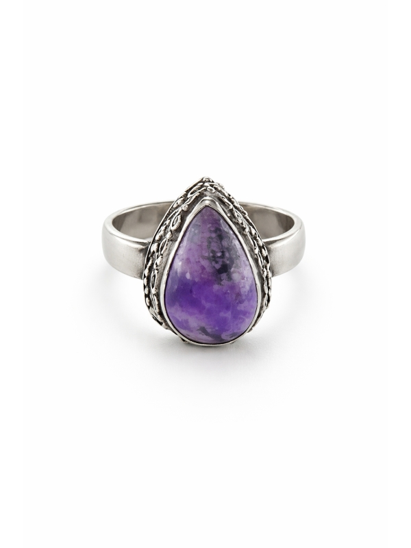 Acquista ora anello goccia viola con venature su elefantebianco.jewelry