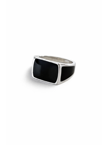 Acquista ora anello chavalier rettangolo nero su elefantebianco.jewelry