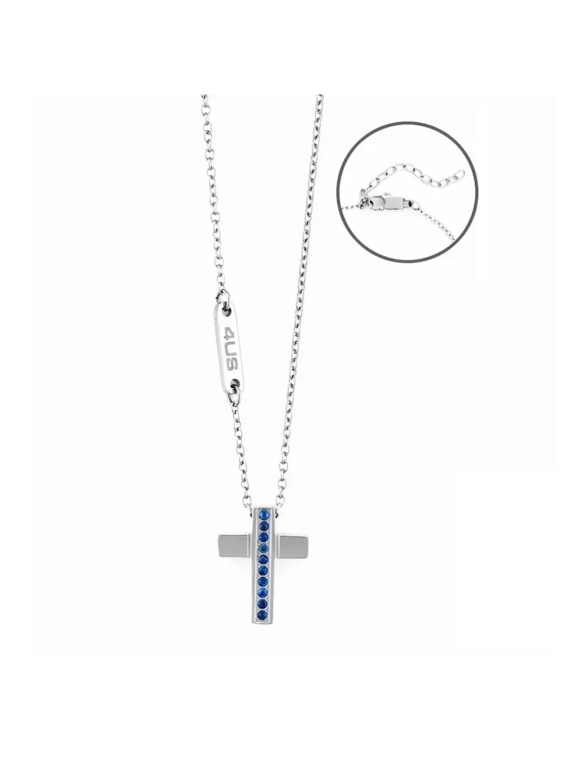Acquista ora collana croce zirconi blu su elefantebianco.jewelry