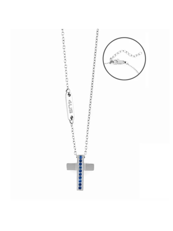 Acquista ora collana croce zirconi blu su elefantebianco.jewelry