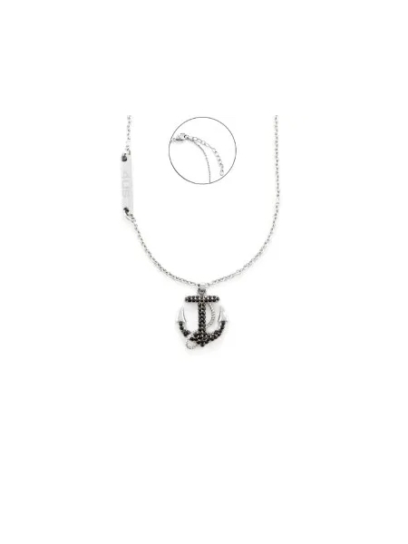 Acquista ora collana ancora zirconi bianchi e azzurri su elefantebianco.jewelry 2