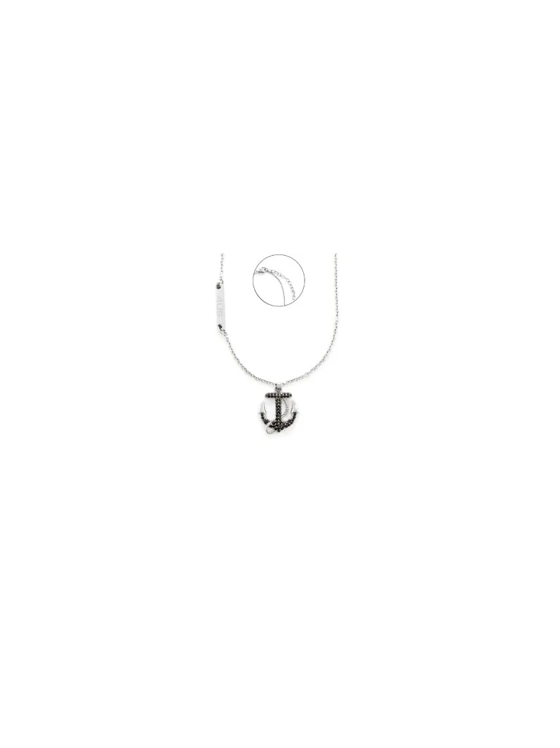 Acquista ora collana ancora zirconi bianchi e azzurri su elefantebianco.jewelry
