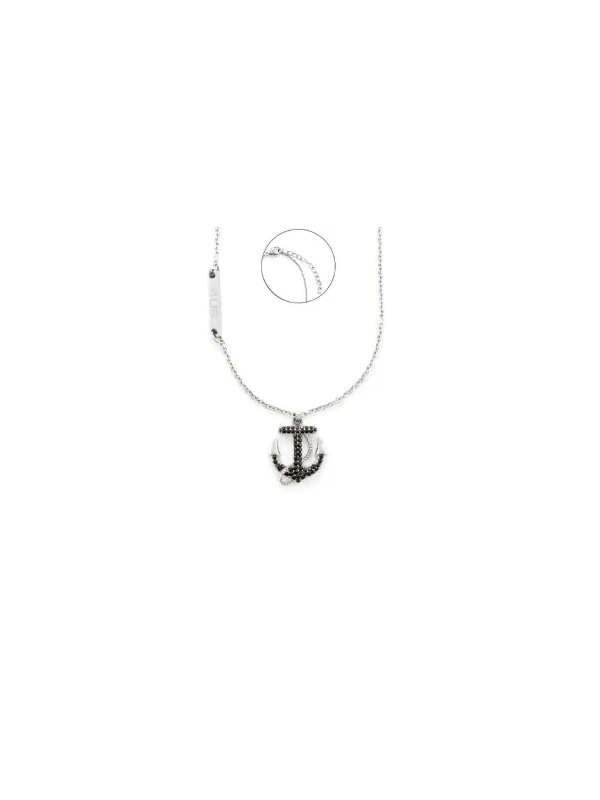 Acquista ora collana ancora zirconi bianchi e azzurri su elefantebianco.jewelry