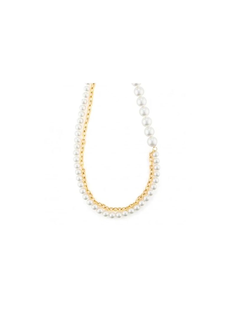 Acquista ora collana doppio filo perle con catena su elefantebianco.jewelry