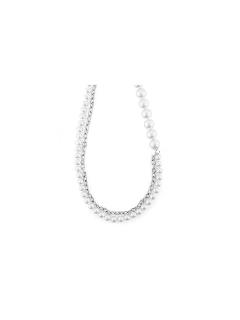 Acquista ora collana doppio filo perle con catena su elefantebianco.jewelry