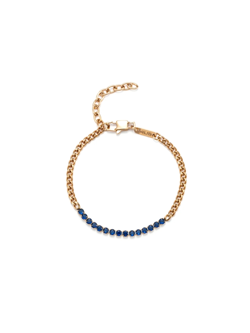 Acquista ora bracciale cesare paciotti tennis catena gold rose zirconi blu su elefantebianco.jewelry