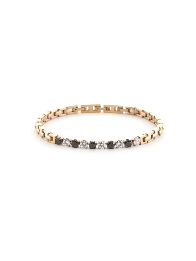 Acquista ora bracciale cesare paciotti tennis gold rose zirconi bianchi e neri su elefantebianco.jewelry