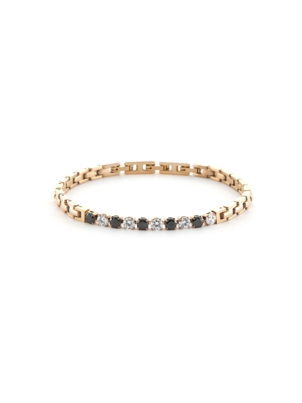 Acquista ora bracciale cesare paciotti tennis gold rose zirconi bianchi e neri su elefantebianco.jewelry