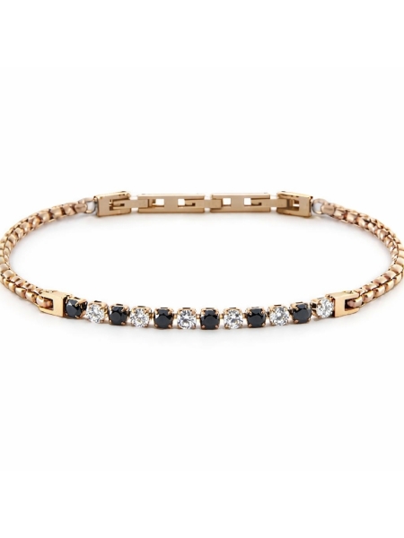 Acquista ora bracciale cesare paciotti tennis gold rose zirconi bianchi e neri piccolo su elefantebianco.jewelry