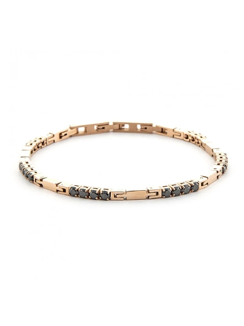 Acquista ora bracciale cesare paciotti tennis gold rose zirconi neri su elefantebianco.jewelry