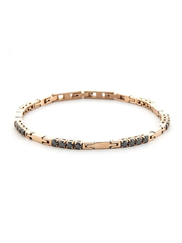 Acquista ora bracciale cesare paciotti tennis gold rose zirconi neri su elefantebianco.jewelry