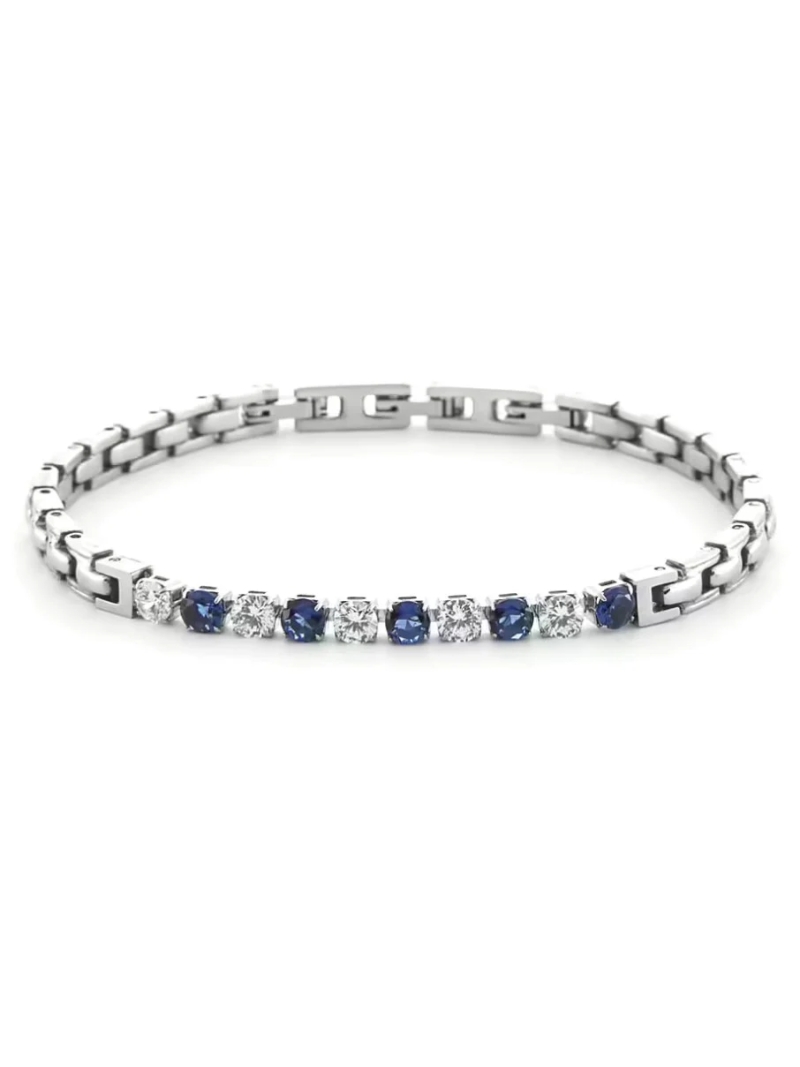 Acquista ora bracciale cesare paciotti tennis con zirconi blu e bianchi su elefantebianco.jewelry