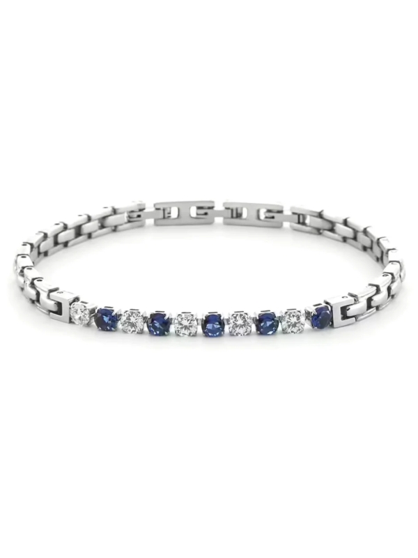 Acquista ora bracciale cesare paciotti tennis con zirconi blu e bianchi su elefantebianco.jewelry