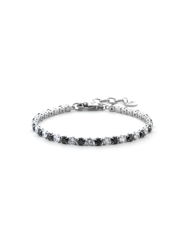 Acquista ora bracciale tennis con zirconi neri e bianchi su elefantebianco.jewelry