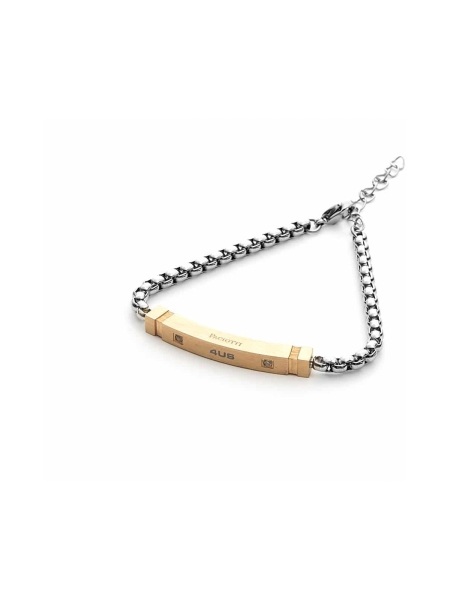 Acquista ora bracciale con maglia tubolare e targa gold rose su elefantebianco.jewelry