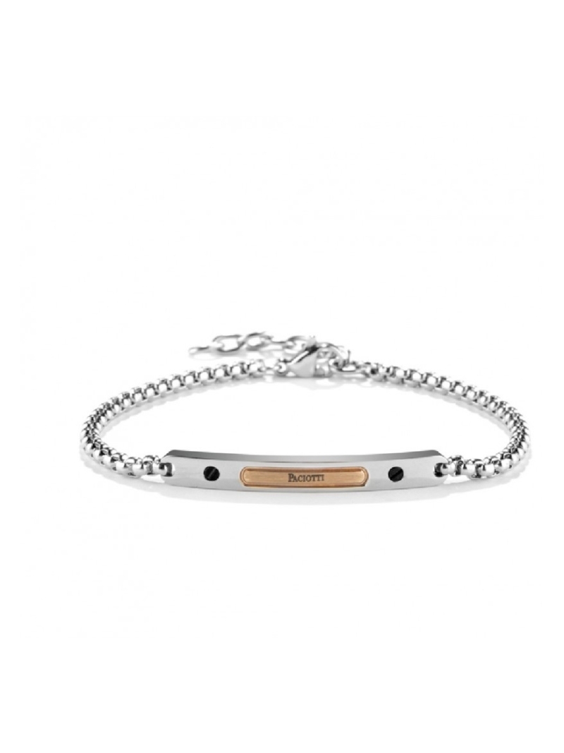 Acquista ora bracciale con maglia a palline con targa su elefantebianco.jewelry