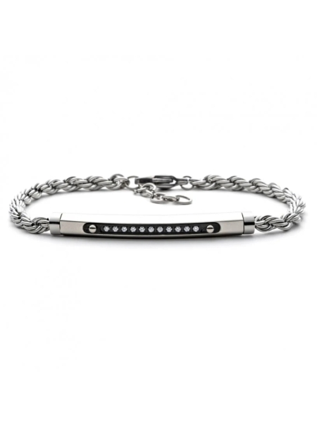 Acquista ora bracciale con maglia a corda e targa su elefantebianco.jewelry