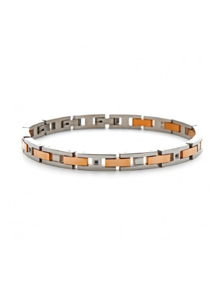 Acquista ora bracciale con maglia a link piatta silver e gold rose su elefantebianco.jewelry