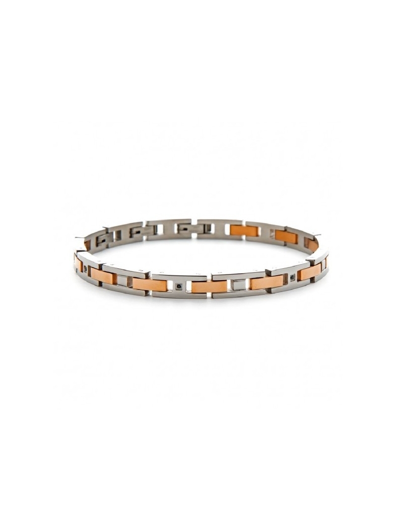 Acquista ora bracciale con maglia a link piatta silver e gold rose su elefantebianco.jewelry