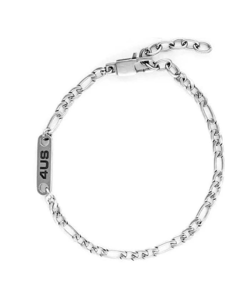 Acquista ora bracciale con maglia figaro e targa su elefantebianco.jewelry