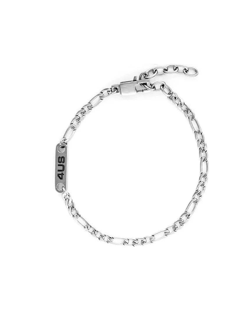 Acquista ora bracciale con maglia figaro e targa su elefantebianco.jewelry