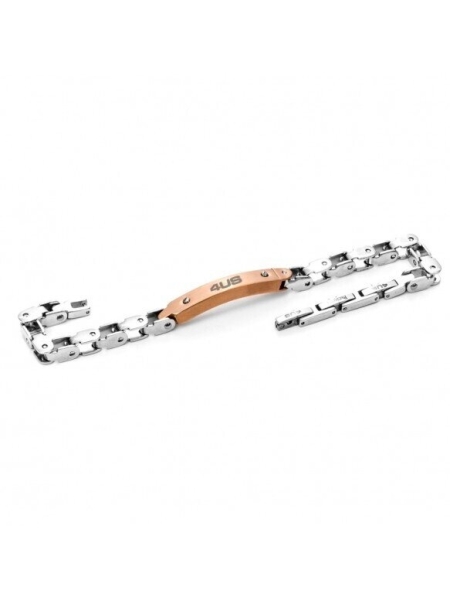 Acquista ora bracciale maglia a mattoncino con targa rose gold su elefantebianco.jewelry