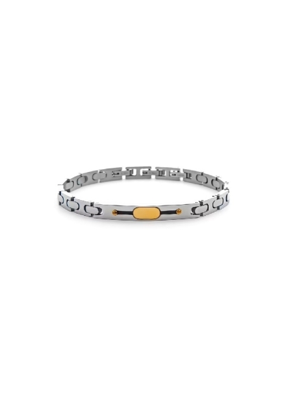 Acquista ora bracciale targhetta centrale con smalto nero e gold su elefantebianco.jewelry