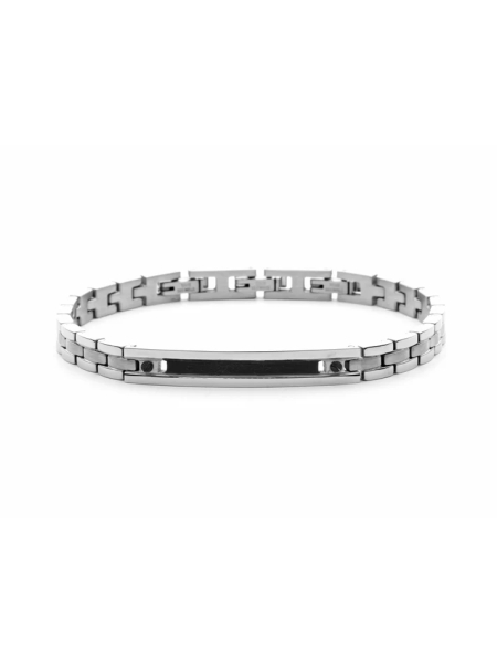 Acquista ora bracciale targhetta con smalto nero su elefantebianco.jewelry