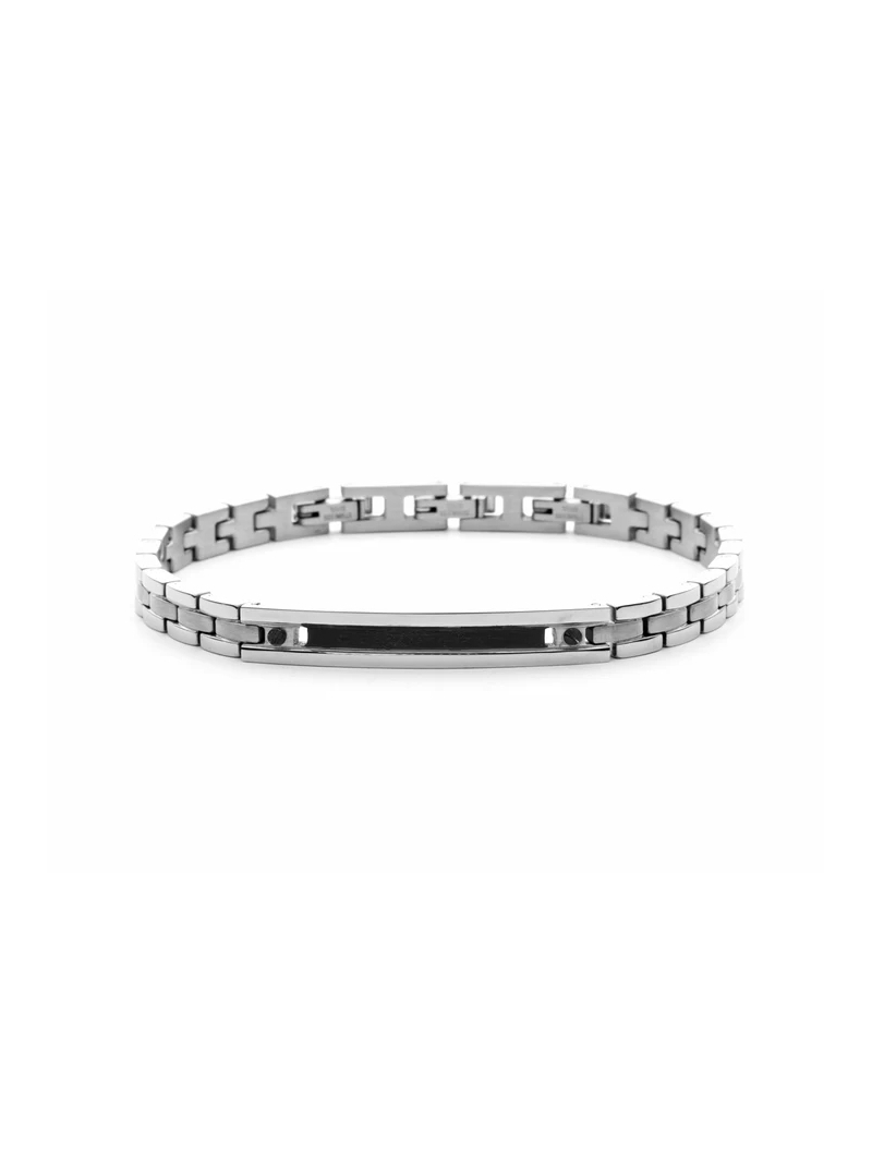 Acquista ora bracciale targhetta con smalto nero su elefantebianco.jewelry