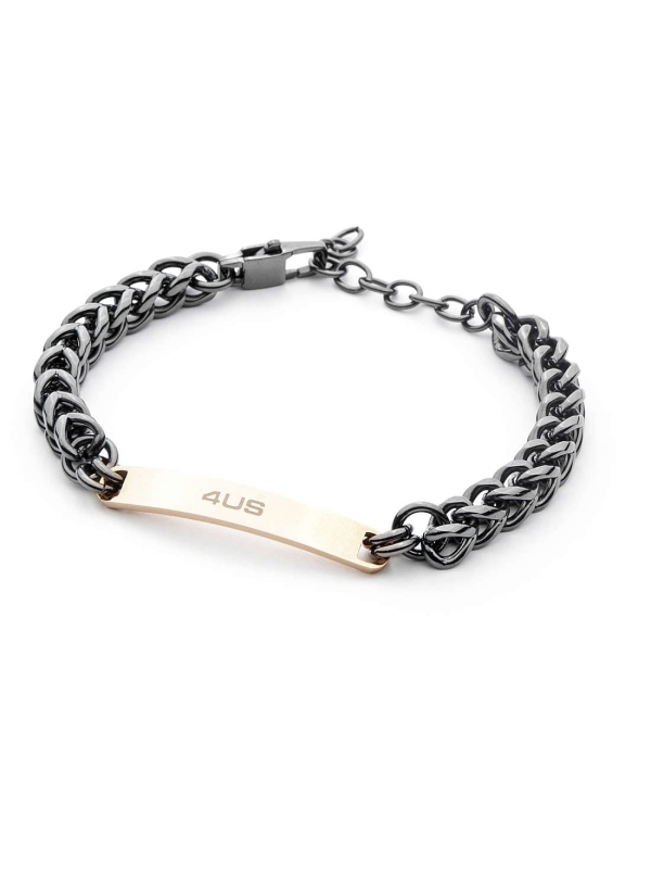 Acquista ora bracciale con catena a maglia quadrata e targa su elefantebianco.jewelry