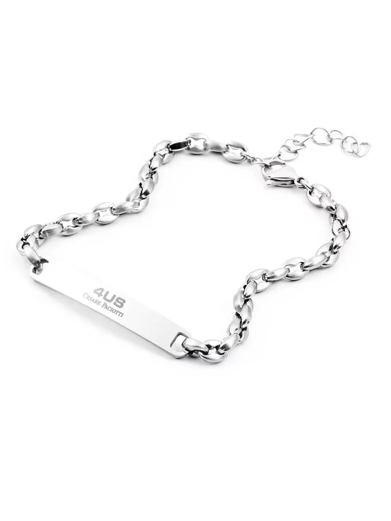 Acquista ora bracciale maglia chicco di caffè con targa su elefantebianco.jewelry
