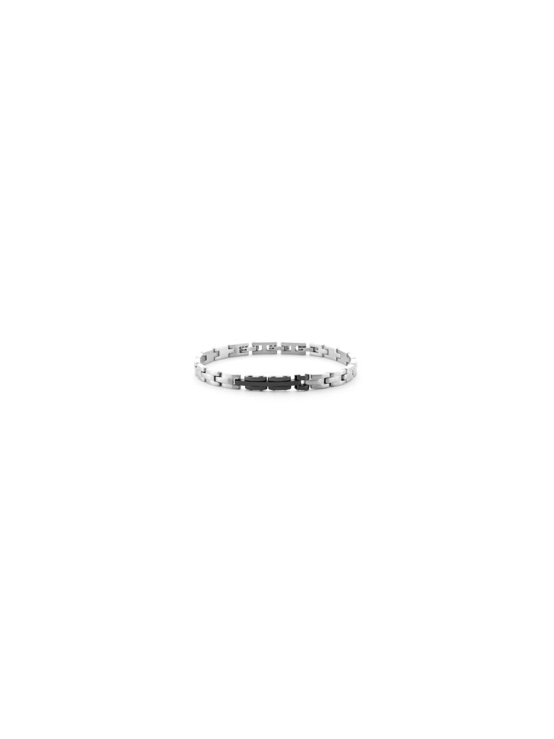 Acquista ora bracciale con maglia a link e dettaglio nero su elefantebianco.jewelry