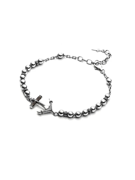 Acquista ora bracciale pallinato con ancora su elefantebianco.jewelry