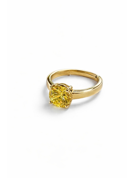 Acquista ora anello solitario pietra gialla su elefantebianco.jewelry