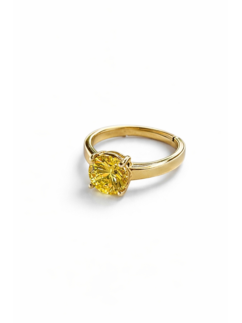 Acquista ora anello solitario pietra gialla su elefantebianco.jewelry