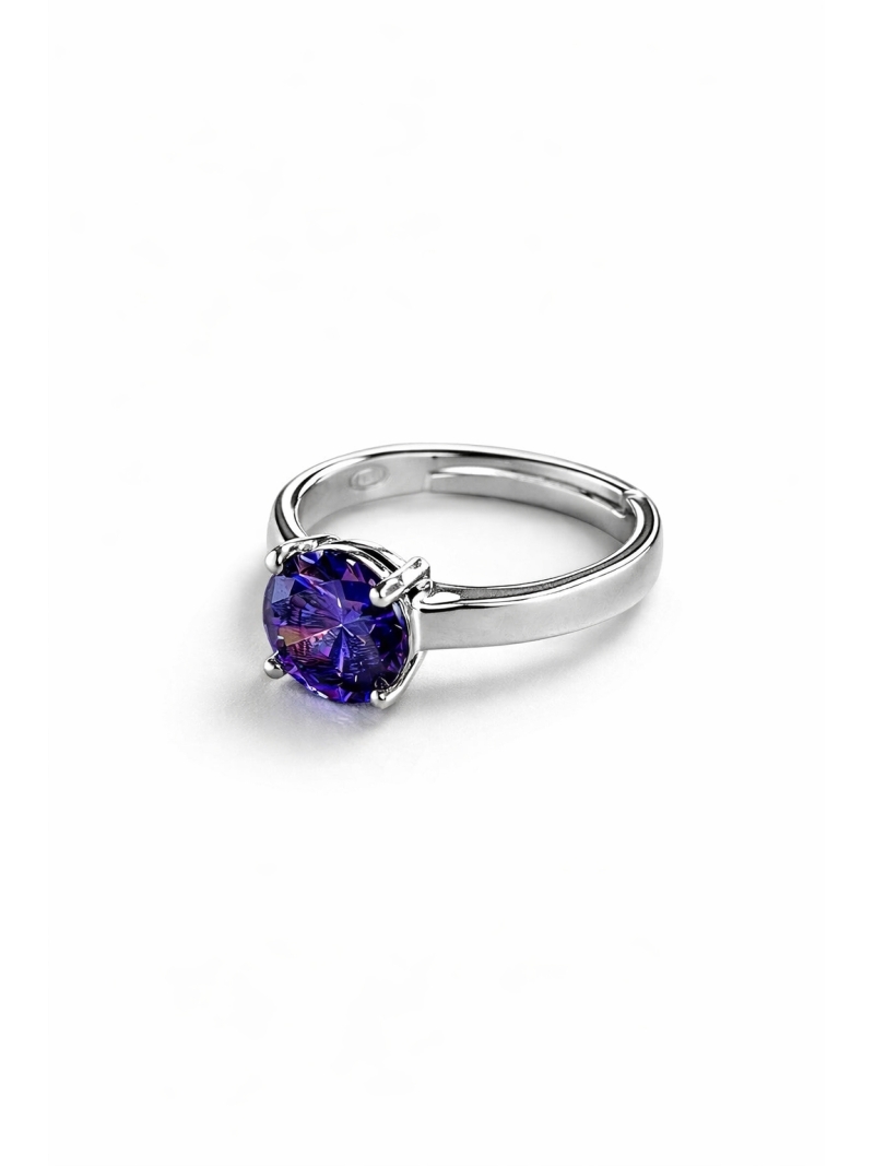Acquista ora anello solitario silver pietra lilla su elefantebianco.jewelry