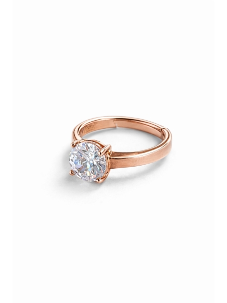 Acquista ora anello solitario base rose gold pietra bianca su elefantebianco.jewelry