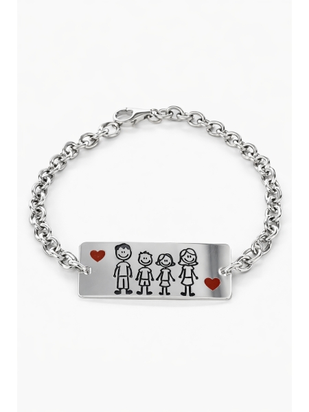 Acquista ora bracciale targa famiglia su elefantebianco.jewelry