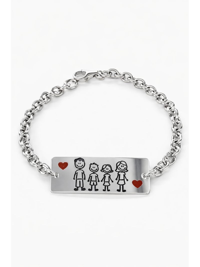 Acquista ora bracciale targa famiglia su elefantebianco.jewelry
