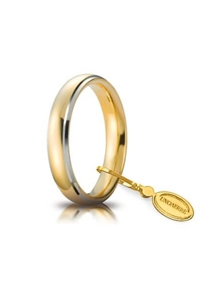 Acquista ora fede comoda oro giallo 18kt con bordi bianchi rodiati 8 4 mm ) su elefantebianco.jewelry