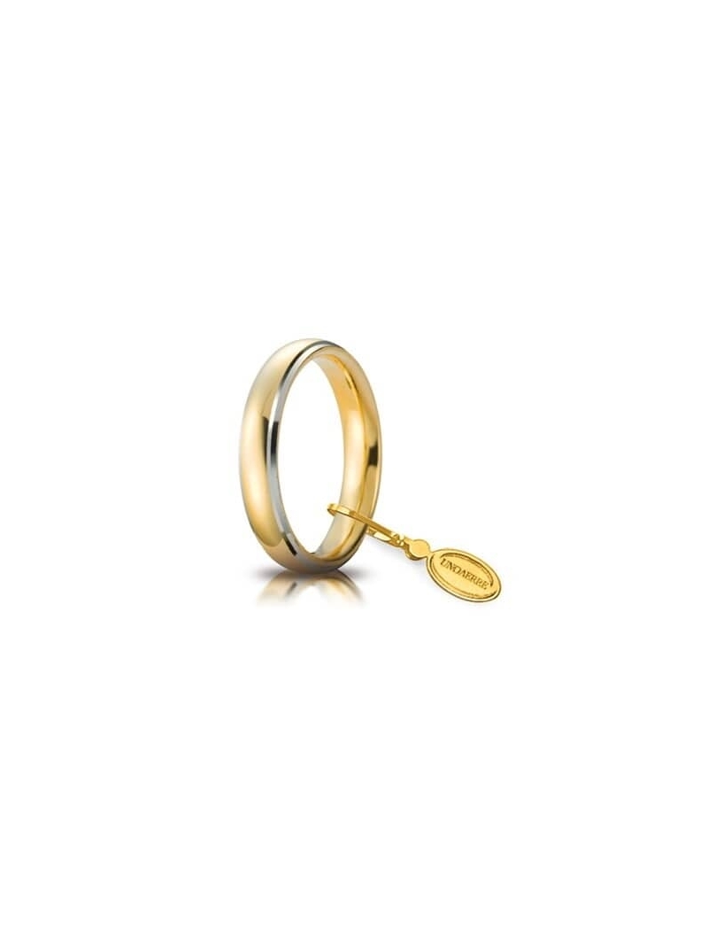 Acquista ora fede comoda oro giallo 18kt con bordi bianchi rodiati 8 4 mm ) su elefantebianco.jewelry