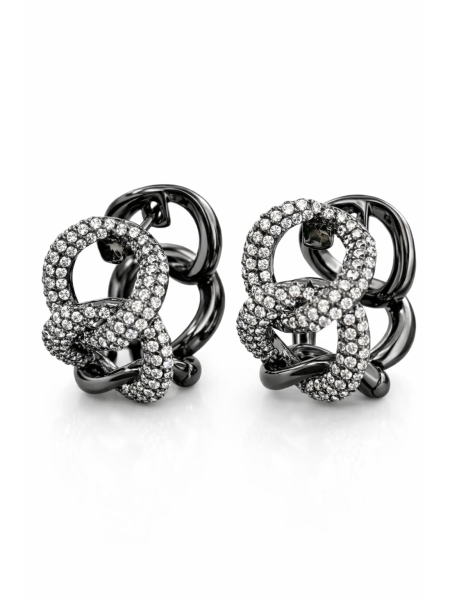 Acquista ora orecchini grumetta zirconati neri grandi su elefantebianco.jewelry