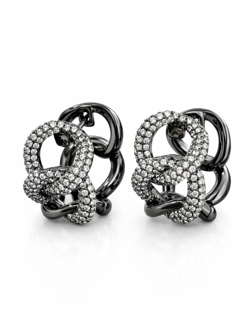Acquista ora orecchini grumetta zirconati neri grandi su elefantebianco.jewelry
