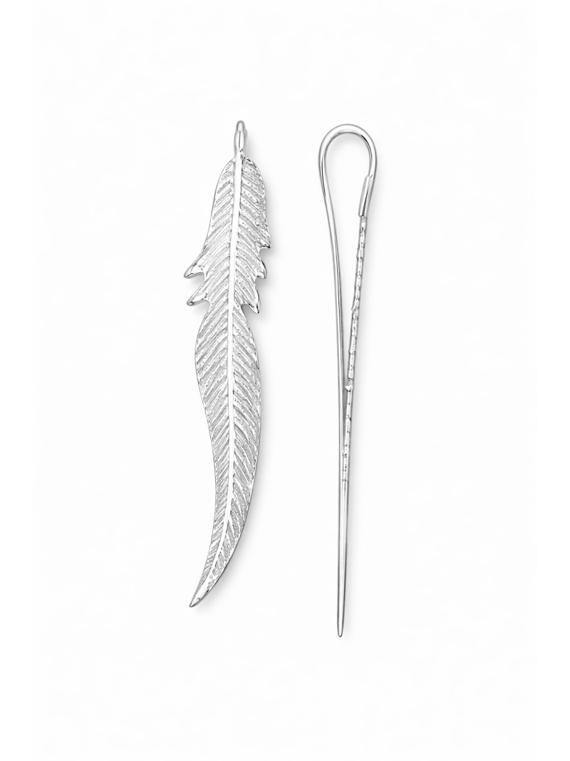 Acquista ora orecchino piuma su elefantebianco.jewelry