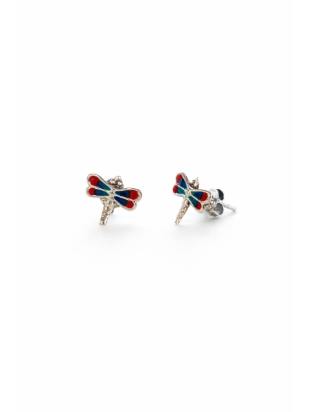 Acquista ora orecchino bimba libellula blu e rossa su elefantebianco.jewelry