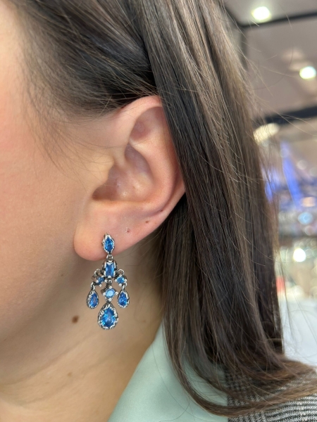 Acquista ora orecchini cascata blu su elefantebianco.jewelry 2