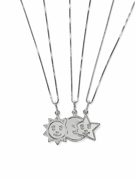 Acquista ora collana amicizia sole luna stella su elefantebianco.jewelry