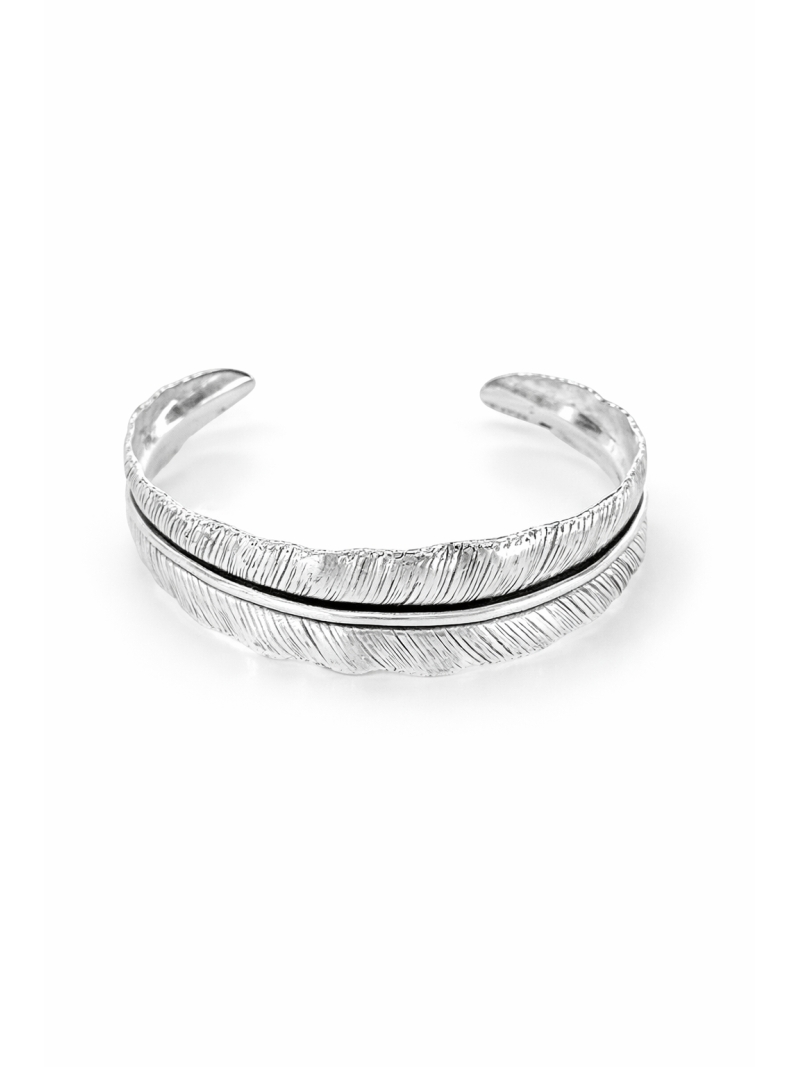 Acquista ora bracciale rigido piuma su elefantebianco.jewelry
