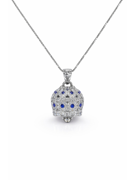 Acquista ora collana campanella zirconata bianca e blu capri su elefantebianco.jewelry